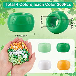 800 шт. 4 цвета непрозрачные пластиковые бусины ко дню Святого Патрика KY-SP0001-06