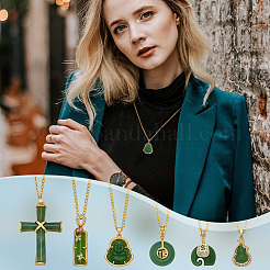 6 collar de cadena de latón&nbsp;NJEW-OC00007