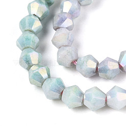 Антикоррозийные гальванические биконические стеклянные бусины&nbsp;X-EGLA-T021-4mm-16-07