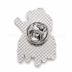 クリスマス雪だるまエナメルピン  バックパック服の合金バッジ  プラチナ  ホワイト  30x21x1.5mm&nbsp;JEWB-G010-11P