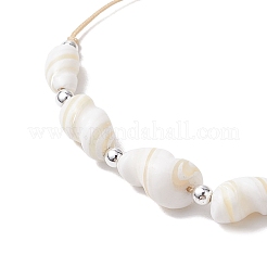 Регулируемые браслеты из натуральных ракушек с плетеными бусинами для женщин BJEW-JB10978