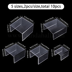 10 шт. 5 стиля прозрачных акриловых подставок для дисплеев&nbsp;ODIS-GL0001-09