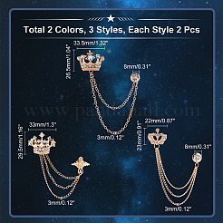 6 шт. 6 стиля длинная цепочка кисточка подвеска брошь сплав горный хрусталь JEWB-CA0001-12