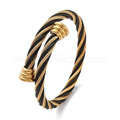 女性用304ステンレススチールトルクバングル  イオンプレーティング（ip）  ミックスカラー  3/4インチ（1.9cm）  内径：2-1/4インチ（5.75x5.7cm）&nbsp;BJEW-P310-24MC02