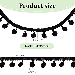 Нейлоновый шарик с помпоном и кисточкой DIY-WH0580-31B