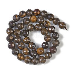 天然ボルダーオパールビーズ連売り  多面カット  ラウンド  10mm  穴：1mm  約41個/連  15.94''（40.5センチメートル）&nbsp;G-K364-C01-03