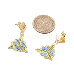 Бусины miyuki delica и серьги-гвоздики из нержавеющей стали 304&nbsp;EJEW-MZ00418-02