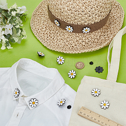 12 шт. эмалевые булавки в виде ромашки&nbsp;JEWB-FG0001-39