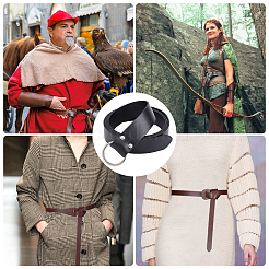 Ремень с круглым кольцом из искусственной кожи с тиснением в стиле ретро&nbsp;AJEW-WH0277-14C