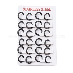 304ステンレススチール製ハギーフープピアス  厚手フープピアス  リング  18KGP本金メッキ  10ゲージ  15x2.5mm  ピン：1mm&nbsp;X-EJEW-O087-06F