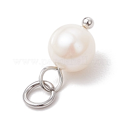 Подвески из натурального культивированного пресноводного жемчуга с двух сторон полированные PALLOY-JF04036-03