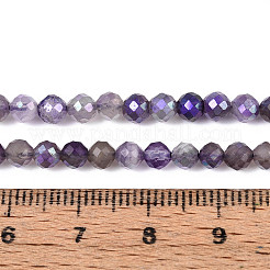 Нити из натуральных аметистовых бусин с покрытием цвета AB G-T144-B07-04