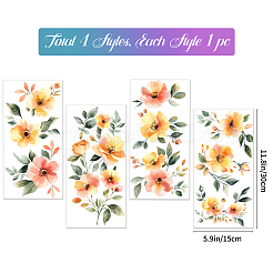 4 шт. 4 стиля водонепроницаемые декоративные наклейки из ПВХ с изображением цветов и ангелов DIY-WH0657-049