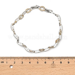 Латунные браслеты-цепочки с микропаве из прозрачных кубических цирконий для женщин&nbsp;LS-BJEW-B145-02