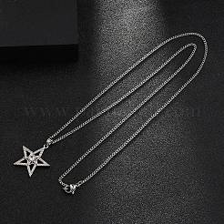 Ожерелья с подвесками из латуни с прозрачным кубическим цирконием NJEW-M211-02A-P