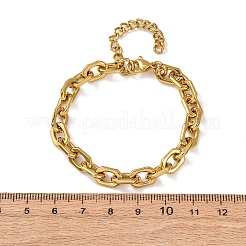 Pulseras de cadena de eslabones rectangulares de acero inoxidable 304 para mujer&nbsp;BJEW-F536-17G