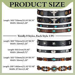 8 шт. 8 стиля регулируемых резинок для шляп из искусственной кожи&nbsp;FIND-ME0002-83