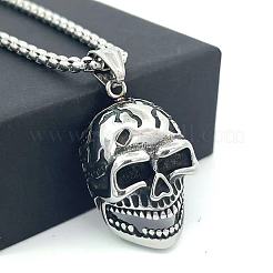 Кулон в виде черепа из нержавеющей стали 304 в стиле хип-хоп для мужчин.&nbsp;CH7437