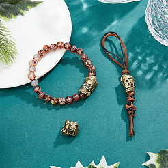 3 шт. 3 стиля латунных европейских бусин в форме ножа для подвески на шнурке KK-HY0003-59AG