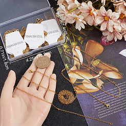 30 шт. ионное покрытие (IP) 304 нержавеющая сталь плоский кабель цепи ожерелья комплект для мужчин и женщин STAS-BBC0005-01