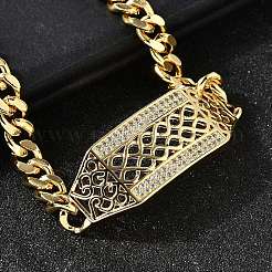 Messing Micro Pave klare Zirkonia Link Armbänder&nbsp;BJEW-F498-02B-G