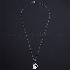 Collares colgantes de acero inoxidable 201 que no se deslustran&nbsp;NJEW-S105-JN707-45-1