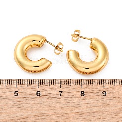 Серьги-гвоздики из нержавеющей стали 304 в форме буквы С&nbsp;LS-EJEW-A125-15G