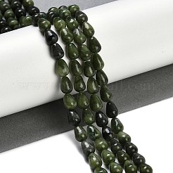 Окрашенные природные белый нефрит бисер пряди G-P553-B01-01