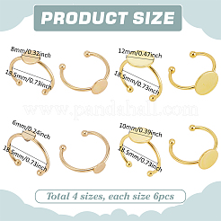 24 шт. 4 стиля регулируемых колец для пальцев из нержавеющей стали 304&nbsp;STAS-PH0006-11