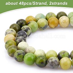 2 Strang natürliche Serpentinperlenstränge&nbsp;G-OC0003-11
