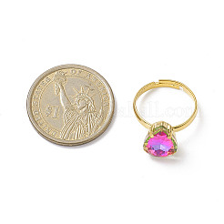 Стеклянные регулируемые кольца со стразами RJEW-JR00558