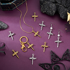 50 шт. 2-х цветные подвески из цинкового сплава в тибетском стиле FIND-GA0007-33