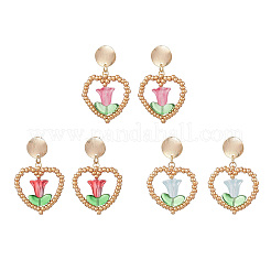 Латунные стекла болтающийся серьги&nbsp;EJEW-MZ00638