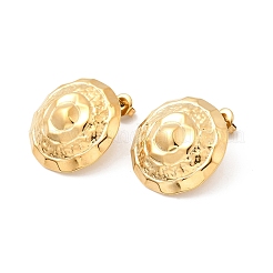 Серьги-гвоздики из нержавеющей стали 304 с текстурированной плоской формой и чеканкой EJEW-K268-50G