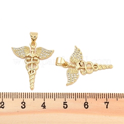 Подвески из латуни с прозрачным фианитом&nbsp;KK-U009-06D-G