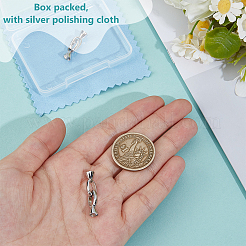 2 шт. 925 овальные застежки из стерлингового серебра STER-BC0003-45