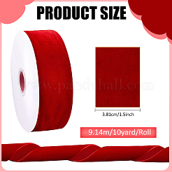 ベルベットリボン  洋服アクセサリー  ファイヤーブリック  1-1/2インチ（38mm）  約10.00ヤード（9.14m）/ロール&nbsp;OCOR-WH0078-529B