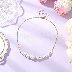 Наборы браслетов и ожерелий из круглых бусин из ракушек для женщин SJEW-JS01321