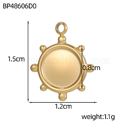 Подвески из нержавеющей стали 304 с оправой кабошон&nbsp;STAS-OY009-60G