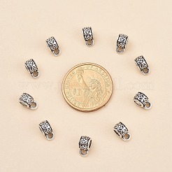 チベット風チャームベイル  保釈ビーズ  カドミウムフリー＆鉛フリー  アンティークシルバー  11x6x7mm  穴：3mm  内径：4mm&nbsp;TIBE-A21167-AS-LF