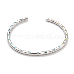 Латунные эмалированные браслеты-манжеты для женщин BJEW-G703-08A-P