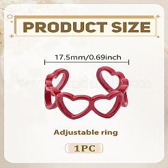 1 шт полые кольца-манжеты из сплава в форме сердца&nbsp;RJEW-LP0002-76