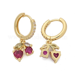 Micro ottone spianare zirconi Orecchini a cerchio&nbsp;EJEW-R016-14G