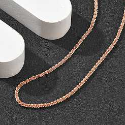 Латунные цепочки из стерлингового серебра ожерелья для женщин NJEW-D302-25RG