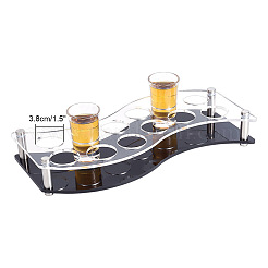 Support organisateur de verres à vin en acrylique transparent en forme de S&nbsp;ODIS-WH0019-13