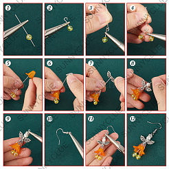 Наборы для изготовления акриловых подвесных сережек-ангелов своими руками DIY-SC0026-99