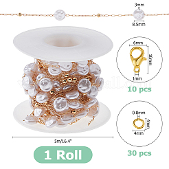 Наборы для изготовления цепочек из искусственного жемчуга из латуни и АБС-пластика&nbsp;DIY-HS0001-65D