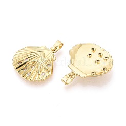 Pendenti in zirconi cubici trasparenti in micro pavè di ottone&nbsp;KK-T080-79G