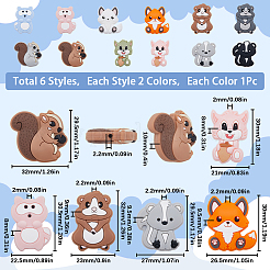 12 шт. 12 стильных экологически чистых силиконовых бусины для пищевых продуктов SIL-SC0001-53