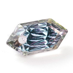 エンボスガラスラインストーンペンダント  双円錐形  多面カット  vitrail light  13x6.5x4mm  穴：1.5mm&nbsp;GLAA-J101-02A-001VL